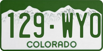 CO license plate 129WYO