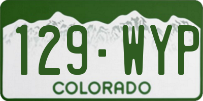 CO license plate 129WYP