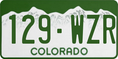 CO license plate 129WZR