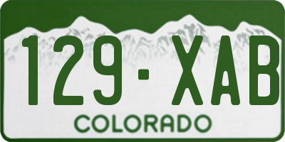 CO license plate 129XAB