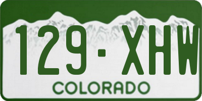 CO license plate 129XHW
