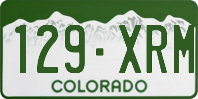 CO license plate 129XRM