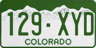 CO license plate 129XYD