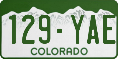 CO license plate 129YAE