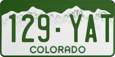 CO license plate 129YAT