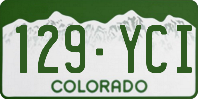 CO license plate 129YCI