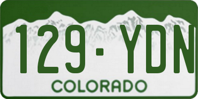 CO license plate 129YDN