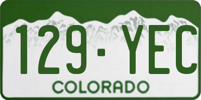 CO license plate 129YEC
