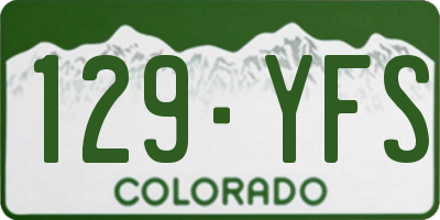 CO license plate 129YFS