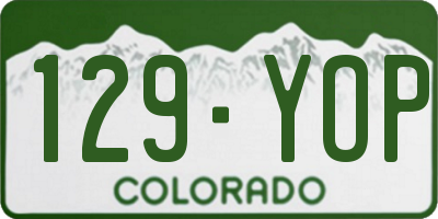 CO license plate 129YOP
