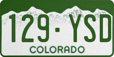 CO license plate 129YSD