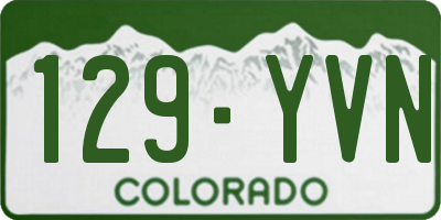 CO license plate 129YVN