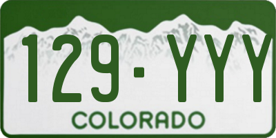 CO license plate 129YYY