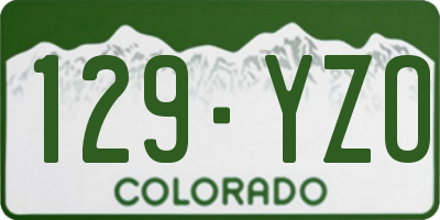 CO license plate 129YZO