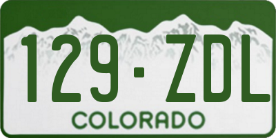 CO license plate 129ZDL