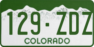 CO license plate 129ZDZ