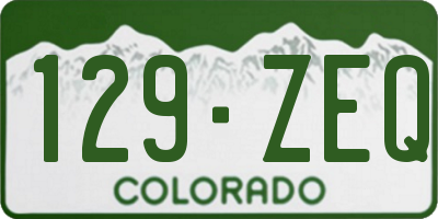 CO license plate 129ZEQ
