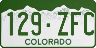 CO license plate 129ZFC