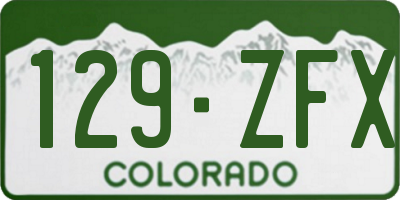 CO license plate 129ZFX