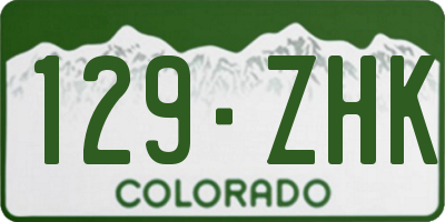 CO license plate 129ZHK