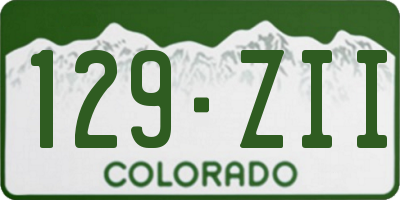 CO license plate 129ZII