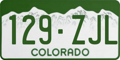 CO license plate 129ZJL