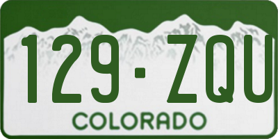 CO license plate 129ZQU