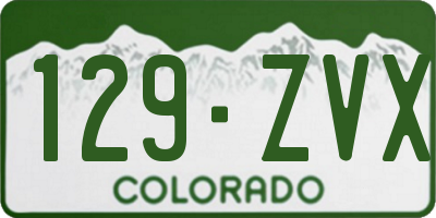 CO license plate 129ZVX