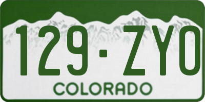 CO license plate 129ZYO