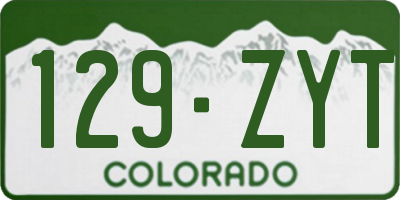 CO license plate 129ZYT