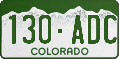 CO license plate 130ADC