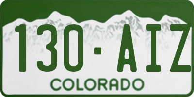CO license plate 130AIZ