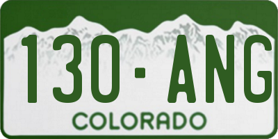 CO license plate 130ANG