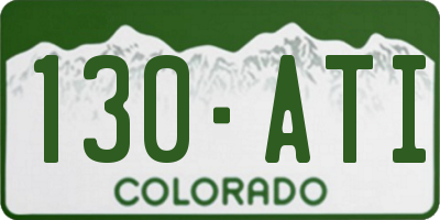 CO license plate 130ATI