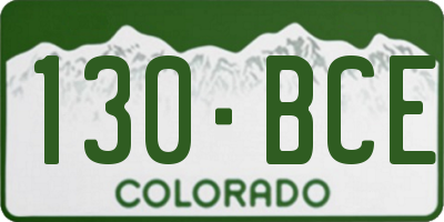 CO license plate 130BCE