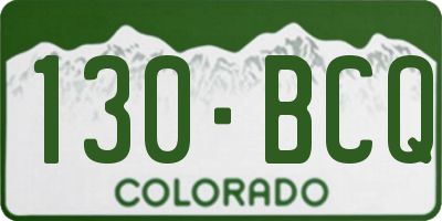 CO license plate 130BCQ
