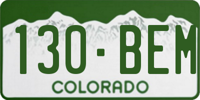CO license plate 130BEM