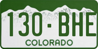 CO license plate 130BHE