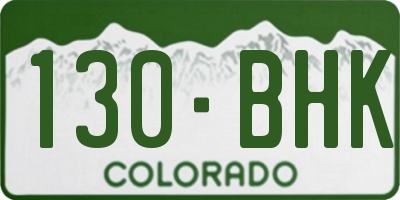 CO license plate 130BHK