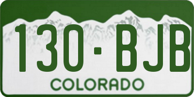 CO license plate 130BJB