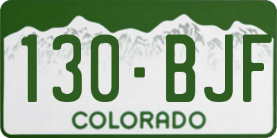 CO license plate 130BJF