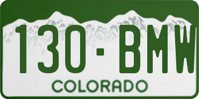 CO license plate 130BMW