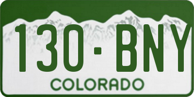 CO license plate 130BNY