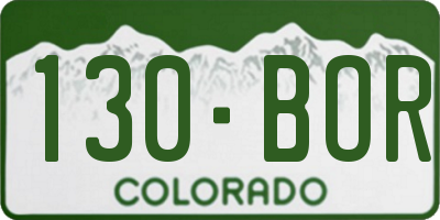 CO license plate 130BOR