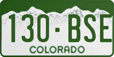 CO license plate 130BSE