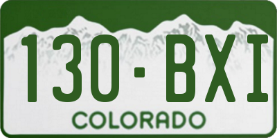 CO license plate 130BXI