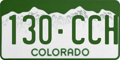 CO license plate 130CCH