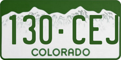 CO license plate 130CEJ