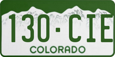CO license plate 130CIE