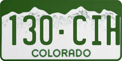 CO license plate 130CIH